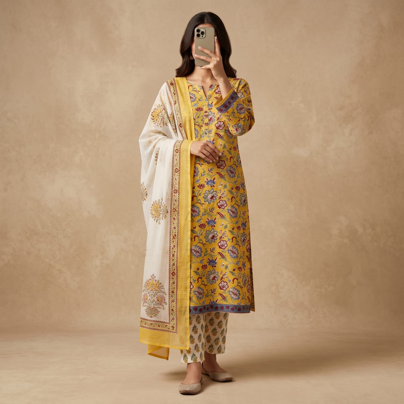 Jeypore Premium Stitched Chanderi Suit With Dupatta
