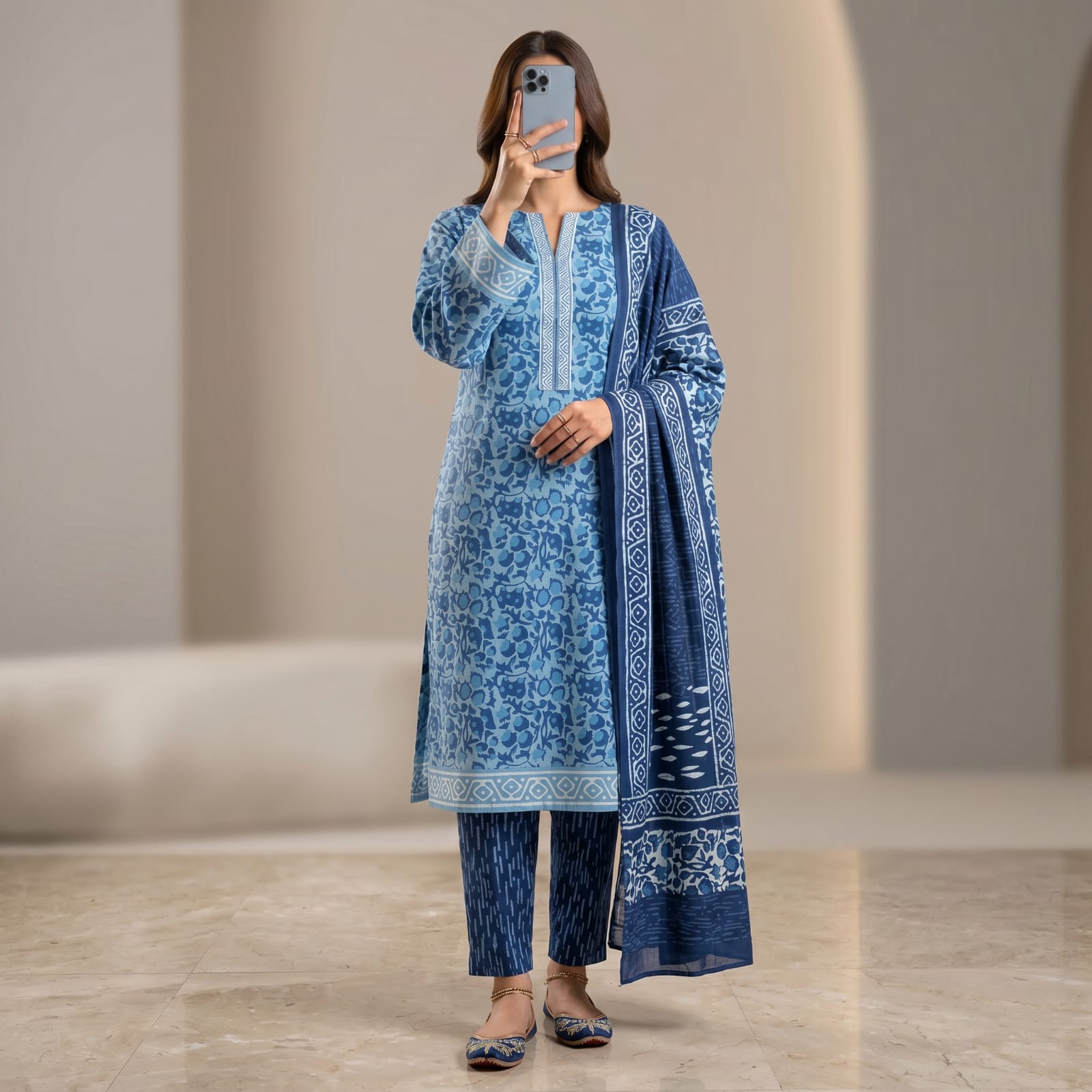 Jeypore Premium Stitched Cotton Suit With Dupatta