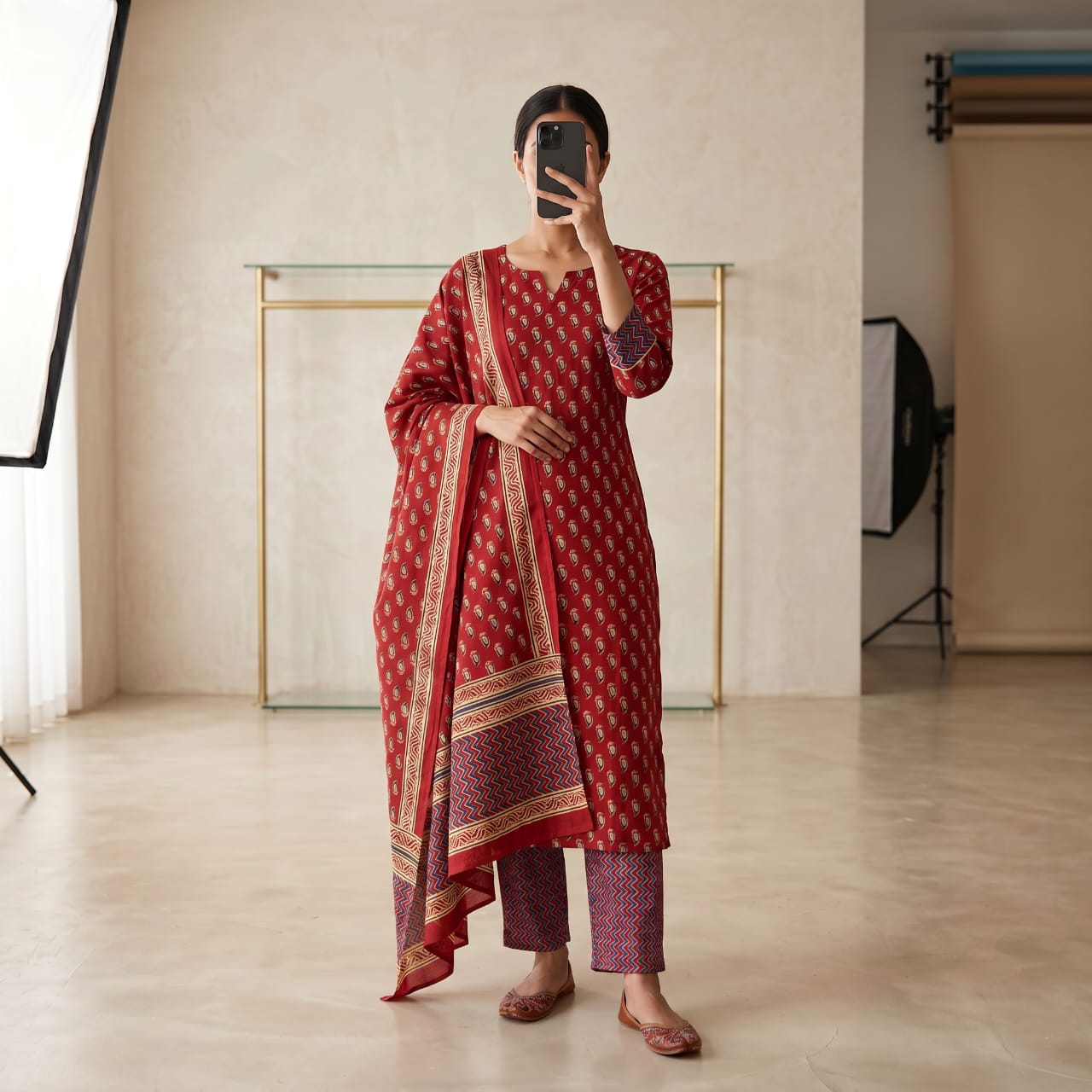 Jeypore Premium Stitched Cotton Suit With Dupatta