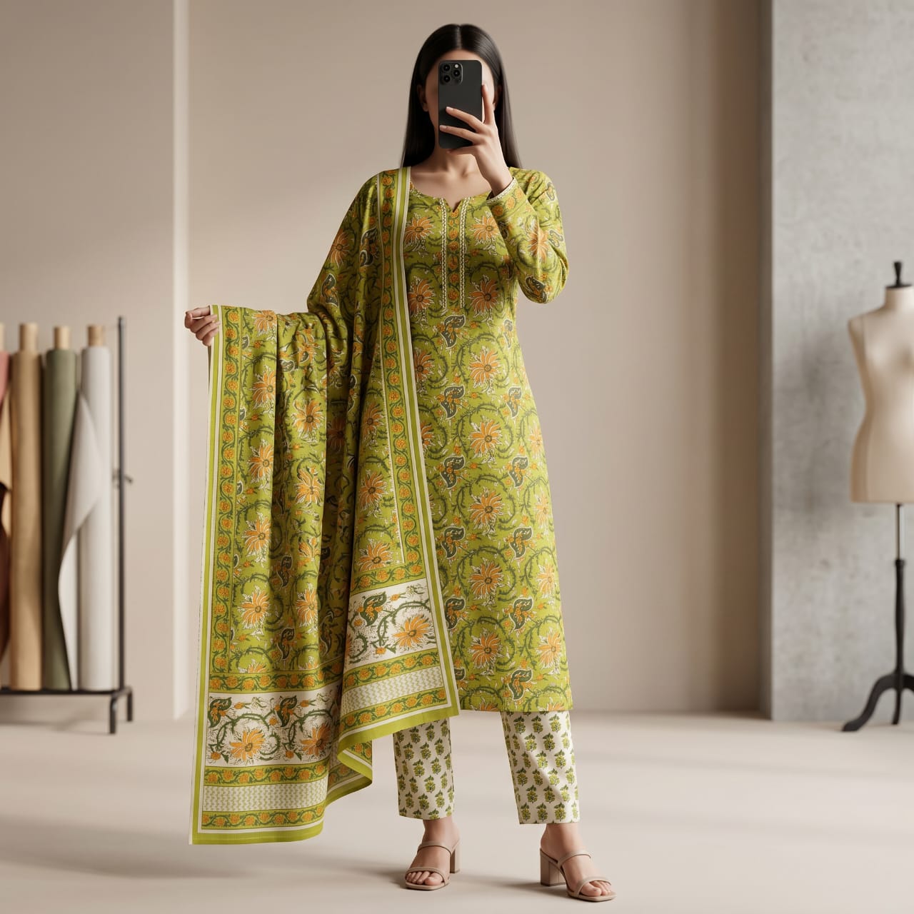 Jeypore Premium Stitched Cotton Suit With Dupatta