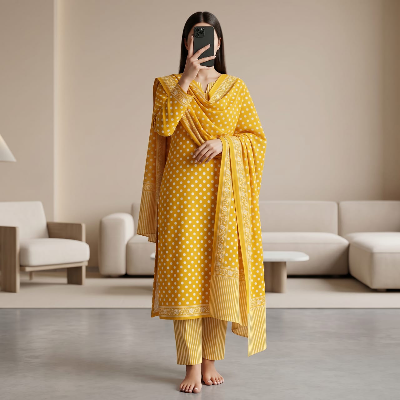 Jeypore Premium Stitched Cotton Suit With Dupatta