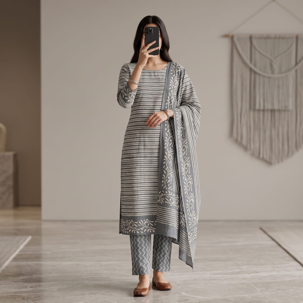 Jeypore Premium Stitched Cotton Suit With Dupatta