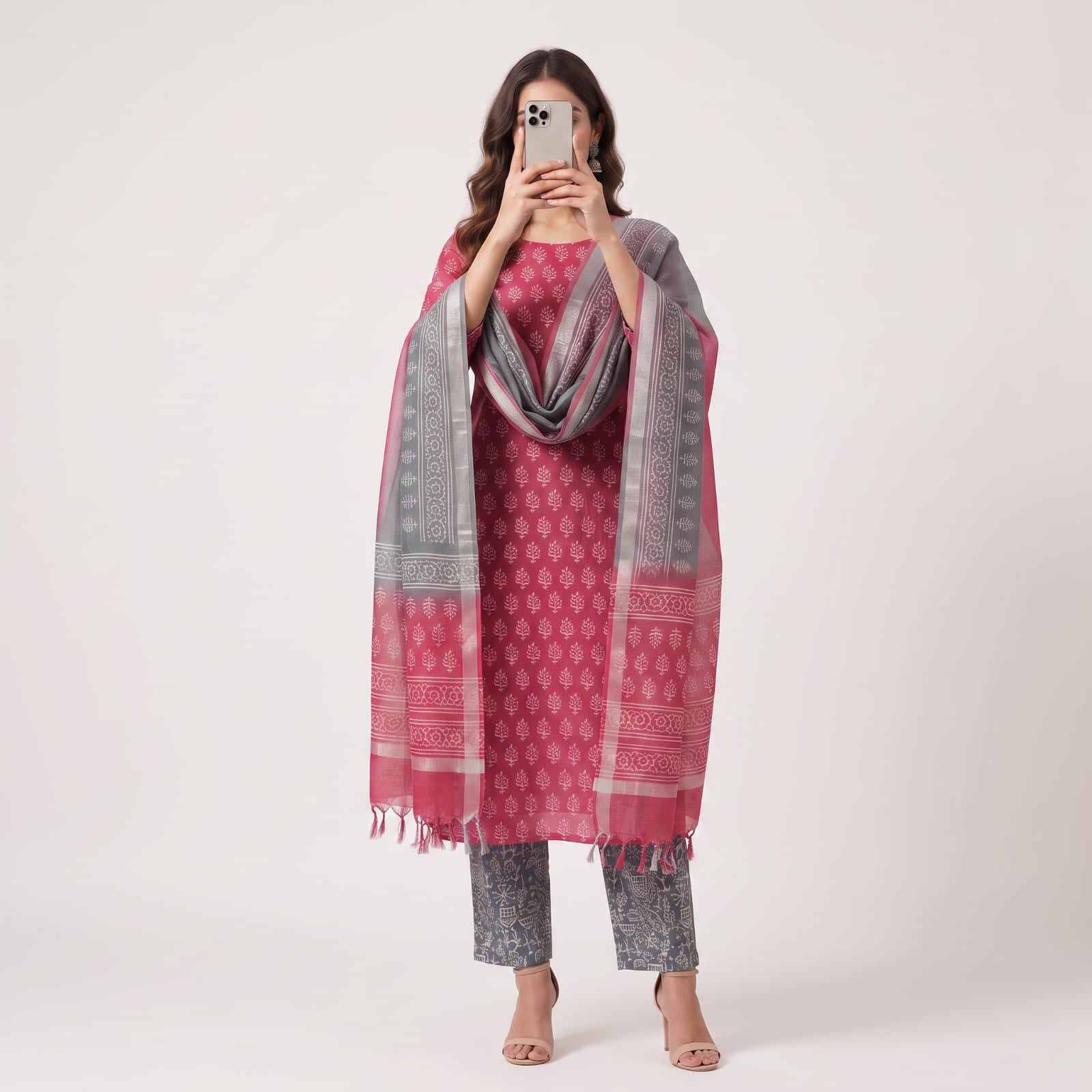 Jeypore Premium Stitched Linen Suit With Linen Dupatta L-201