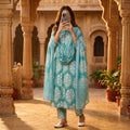 Boho Printed Cotton Dress With Duppata