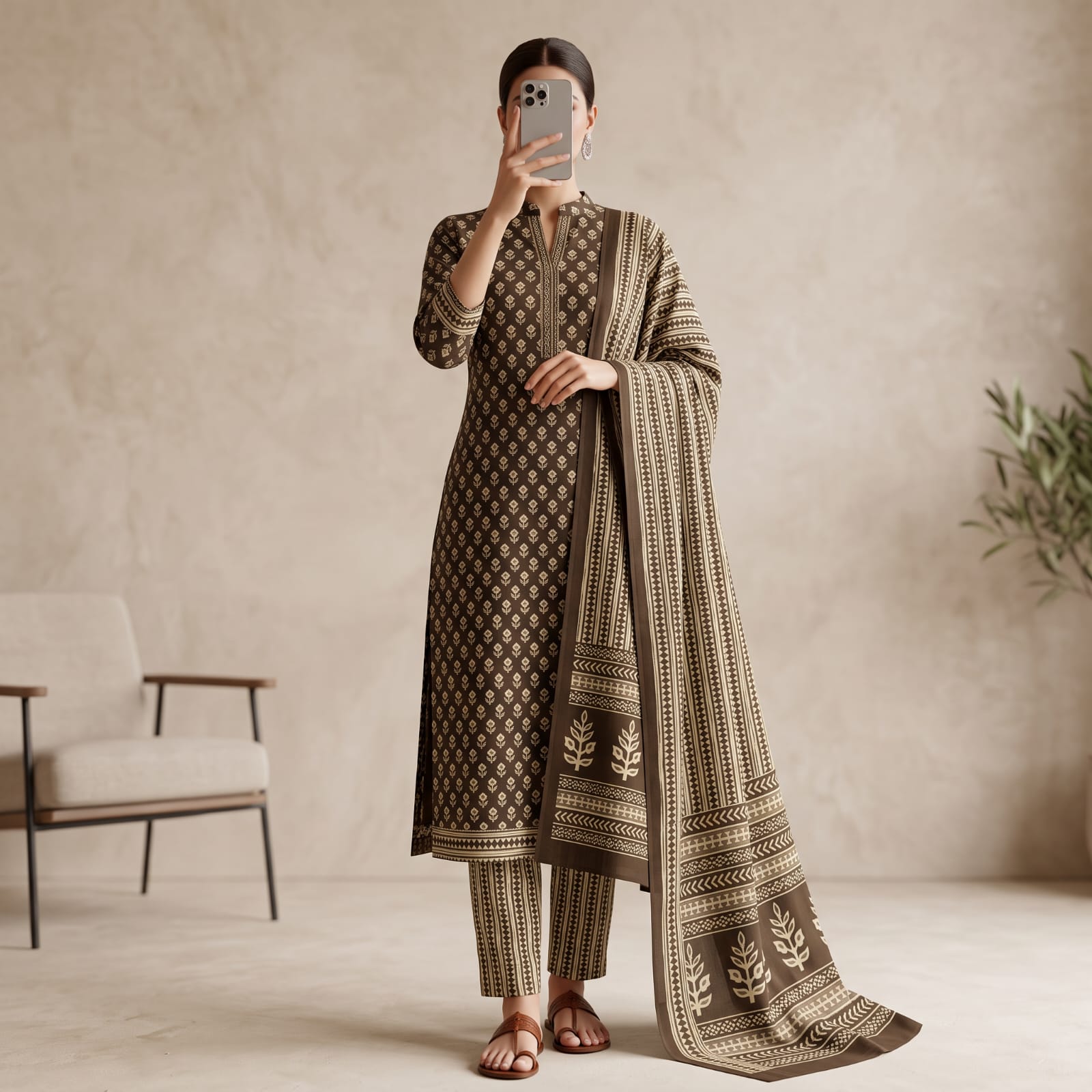 Jeypore Premium Stitched Cotton Suit With Dupatta