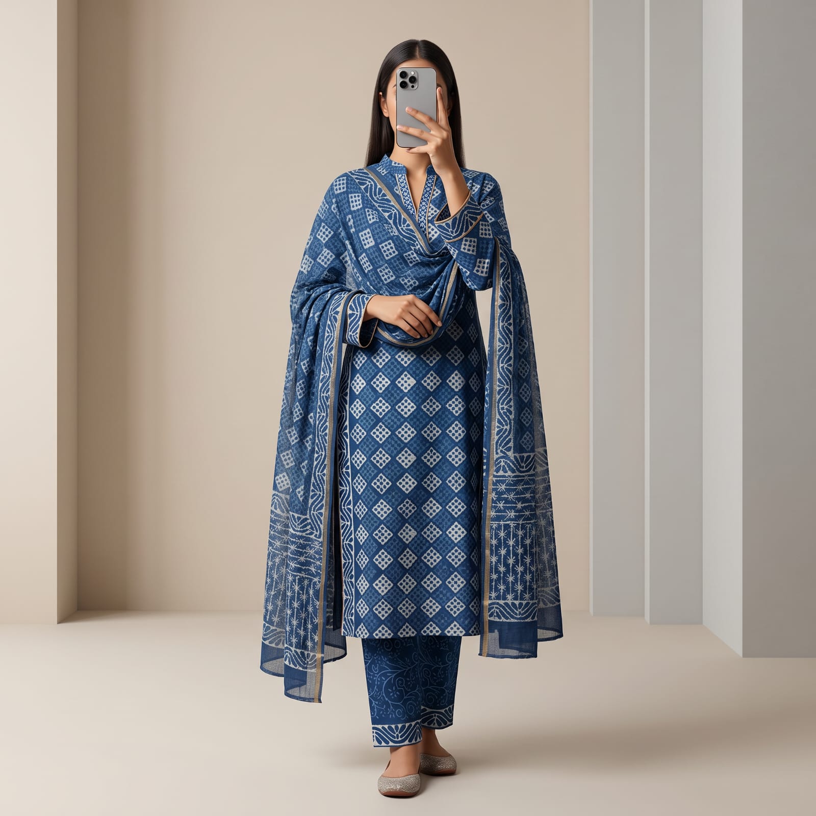 Jeypore Premium Stitched Cotton Suit With Doriya Dupatta D 201