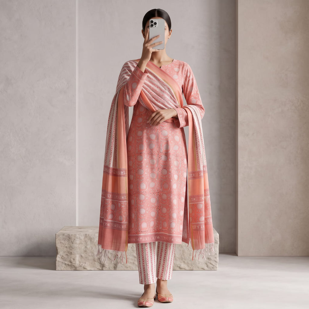 Jeypore Premium Stitched Cotton Suit With Doriya Dupatta D 201