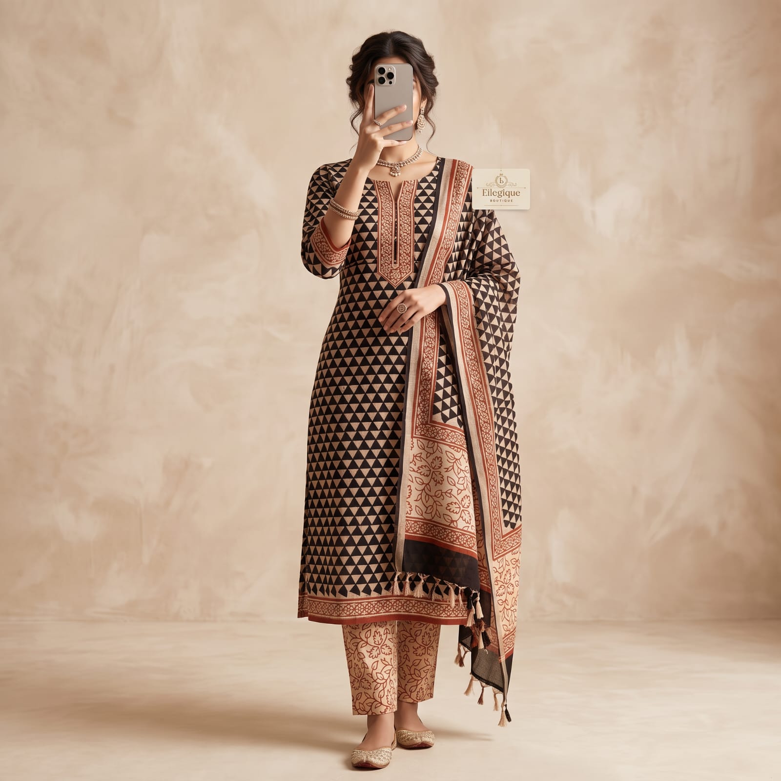 Jeypore Premium Stitched Linen Suit With Linen Dupatta L-101